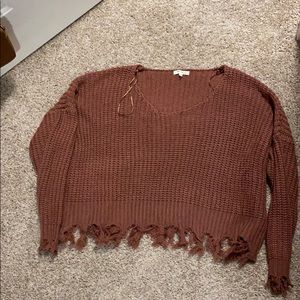 Sweater, size small, frayed hem